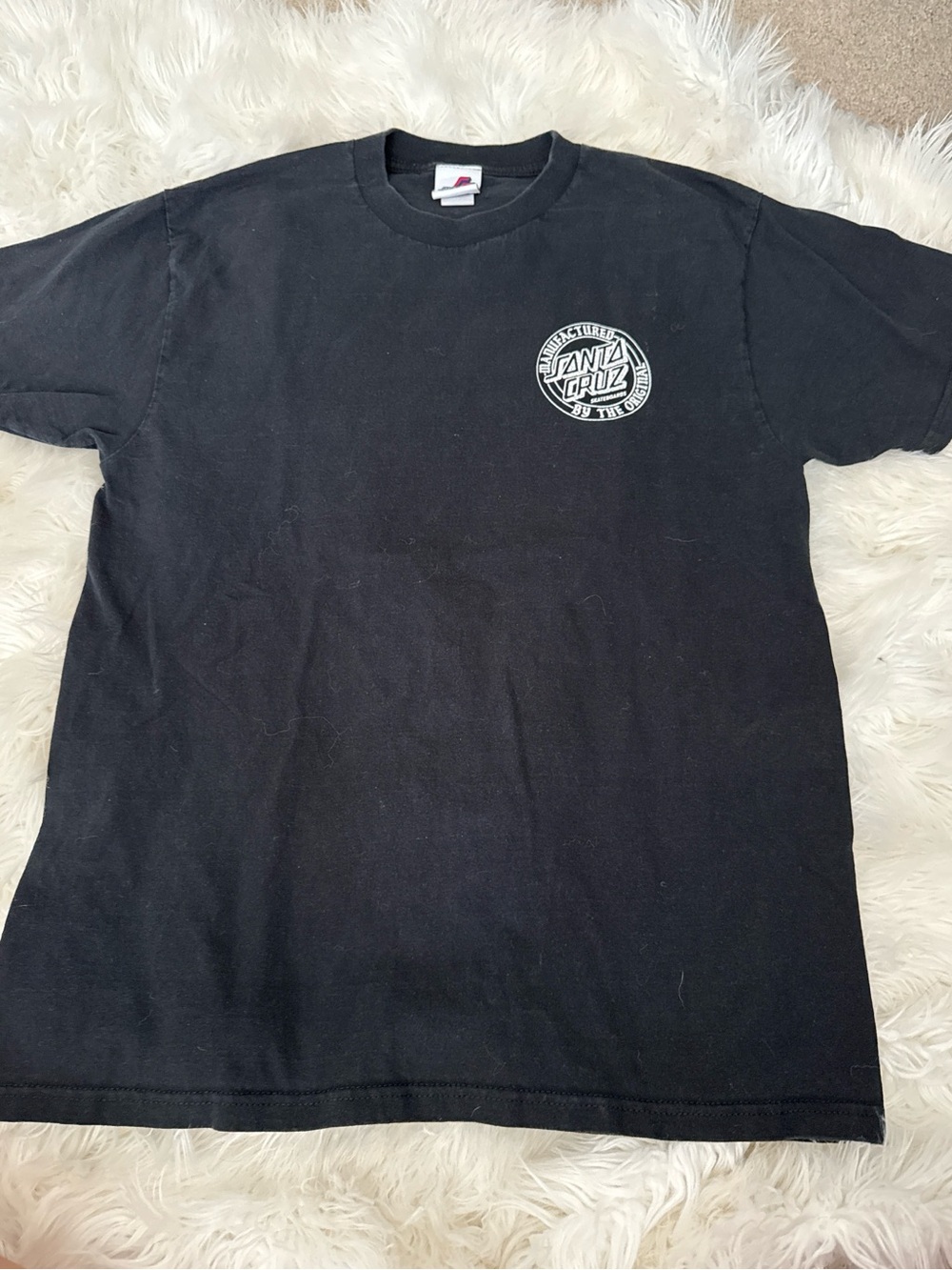 Santa Cruz Skateboards Black Tee with White Chest Logo